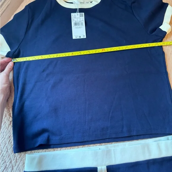 NWT Mango 2 Piece Set- Buttoned Knit Skirt and T-Shirt w Contrasting Buttons XL - Picture 10 of 12